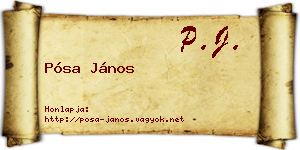 Pósa János névjegykártya